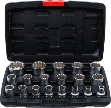 Socket Set Gear Lock 12.5 mm (1/2) Drive 19 pcs