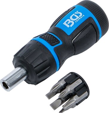 Mini Screwdriver Bit Set with Ratchet Spinner Handle reversible 7 pcs