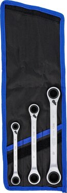 Double Ratchet Ring Spanner Set reversible 4-in-1 3 pcs