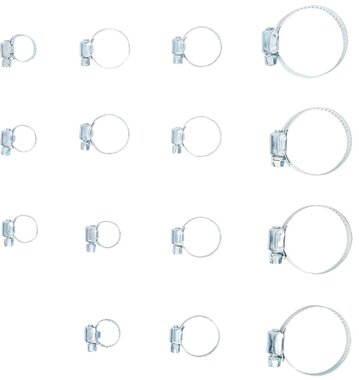 Hose Clamp Assortment diameter 10 - 45 mm 15 pcs