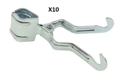Clamp clothes hook for tent pole x10 pieces
