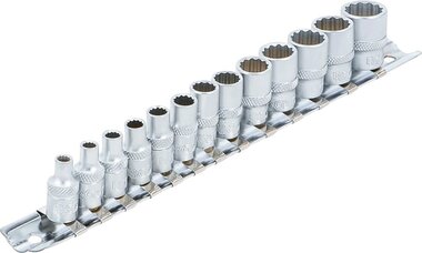 Socket Set, 12-point 6.3 mm (1/4) Drive 4 - 14 mm 13 pcs