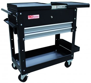 Workshop Trolley 2 Drawers Horizontal double drawer slide empty