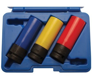 Protective Sleeve Impact Socket Set, 1/2, 17, 19 and 21 mm