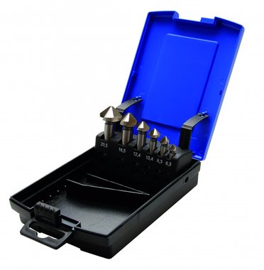 6-piece Tapered Countersink Set, HSS, DIN 335 Form C