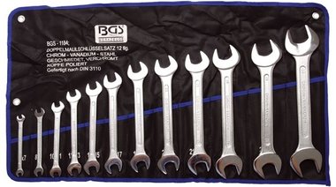 12-piece Open End Spanner Set, 6x7-30x32 mm