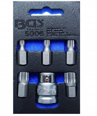 6-piece Spline Screwdriver/Bit Set