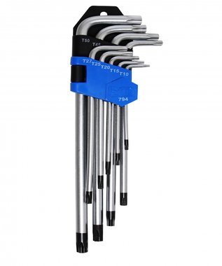 9-piece T-STAR Key Set, long side tamperproof, extra long, T10-50