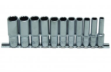 11-piece Deep Socket Set, 12-pt., 3/8