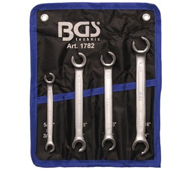 Double Ring Spanner Set, open Type Inch Sizes 4 pcs