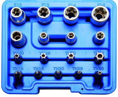 Bit and Socket Set | E-Type / T-Star (for Torx) | 17 pcs.