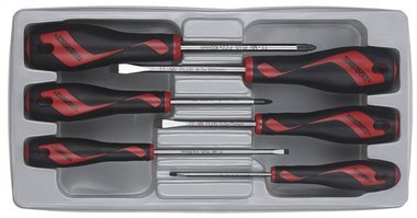 Schroevendraaierset plat, pz 6dlg