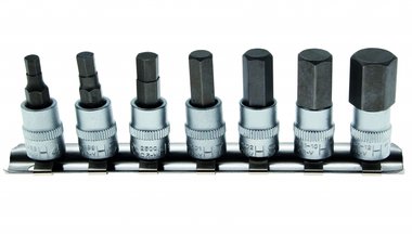 1/4 Bit Socket Set, Int. Hex, 4-12 mm