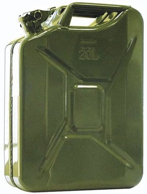 Jerrycan in steel for oil and fuels 20lt.