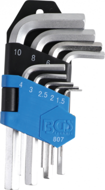 9-piece Internal Hexagon Key Set, 1.5-10 mm