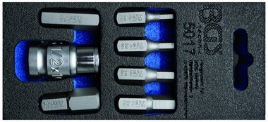 Screwdriver Bit Set | 10 mm (3/8) drive | internal Hexagon | 7 pcs.