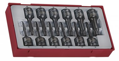 Impact socket set 1/2 tc-tray t10-tx70 12pcs