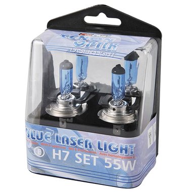 Blue Laser Light 12V 55W H7 2 pieces in display box