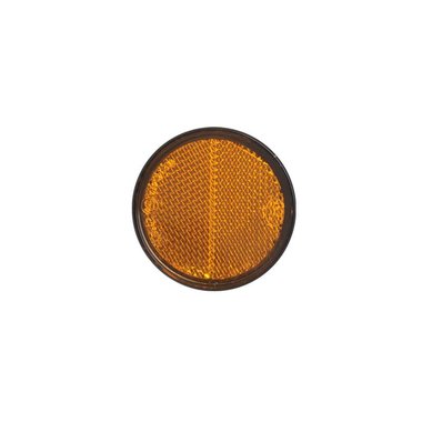 Reflector amber 58mm self adhesive with base plate