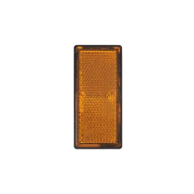 Reflector amber 85x39mm self adhesive with base plate