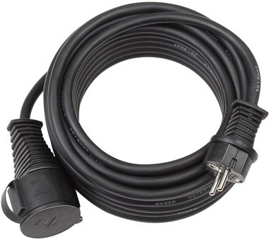 Extension cable for building sites IP44 25m black