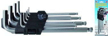 9-piece Int. Hex. Ball Head Wrench Set, 1.5 - 10 mm