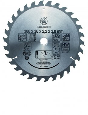 Carbide Tipped Circular Saw Blade, Diameter 300 mm, 30 tooth