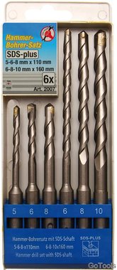6-piece Hammer Drill with SDS-Shaft Set, Carbide Tipped