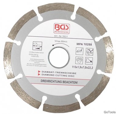 Diamond Cutting Disc, dry Cut, segmented, 115 mm