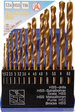 13-piece HSS Twist Drill Set, Titanium Coated