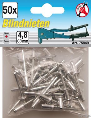 Blind Rivets, 4.8 mm, 50 Pieces