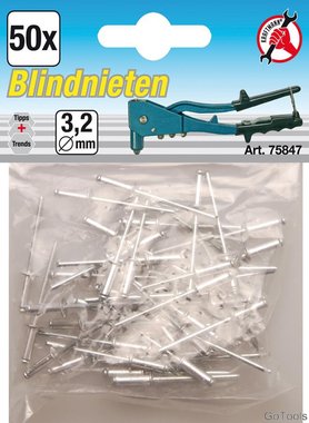 Blind Rivets, 3.2 mm, 50 Pieces