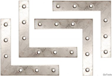 4-piece Steel Bracket Kit, 100x100x15 mm