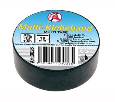 Multi Adhesive Tape, black, 19 mm width, 10 m length