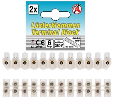 Luster Terminals 4.0mm², 2 pieces of 12 block