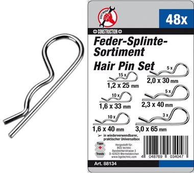 48-piece Spring Split Pin Assortment