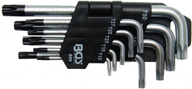 9-piece T-STAR Key Set, long side tamperproof, T10-T50