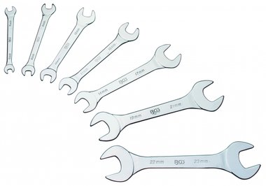 7-piece Double Open End Spanner Set, extra flat, 6-23 mm