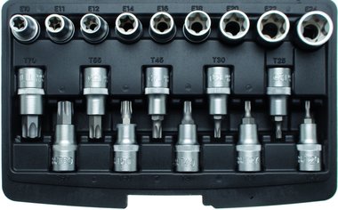 19-piece 1/2 T-Star Bit Socket & E-Type Socket Set