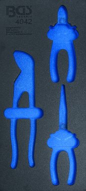1/3 Tool Tray (408x189x32 mm), empty, for 3-piece Pliers Set