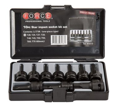 1/2 Star impact socket bit set 10pc