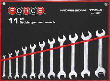 Double open end wrench set SAE 11pc
