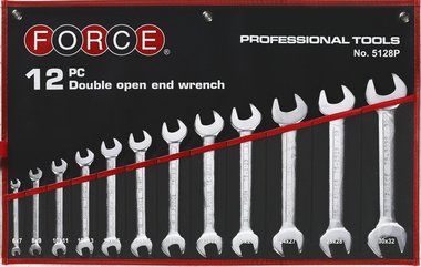 Double open end wrench set 12pc