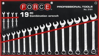 Combination wrench set 19pc