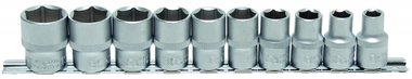 10-piece Socket Set, 1/2, 6-pt., in INCH, 3/8 - 15/16
