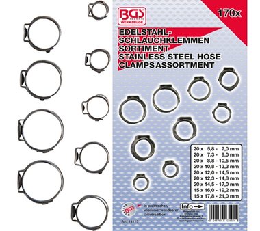 170-piece Stainless Steel Hose Clamp Assortment