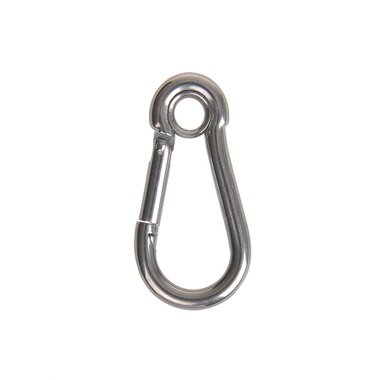 Carbine hook with eye 70x7mm, A4 RVS AISI 316, 750 daN