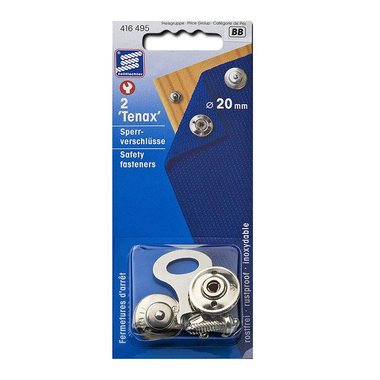 Tenax safety fasteners, 20mm, 2 pieces in blister