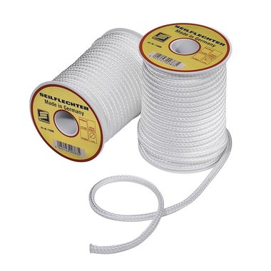 Fibron cord, 5mm, 20m on spool, braided, white, 410 daN