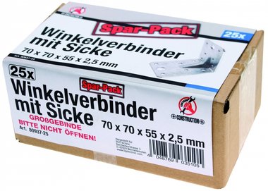 Angle Joint, Value Pack (25 pcs), 70x70x55x2.5 mm, galvanized